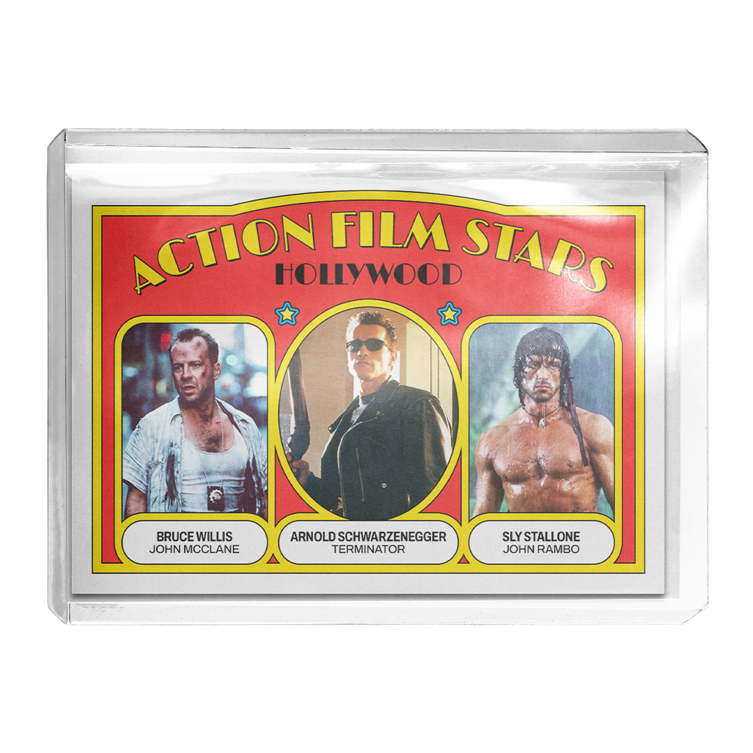 Custom Action Film Stars Die Hard Terminator Rambo Retro Card