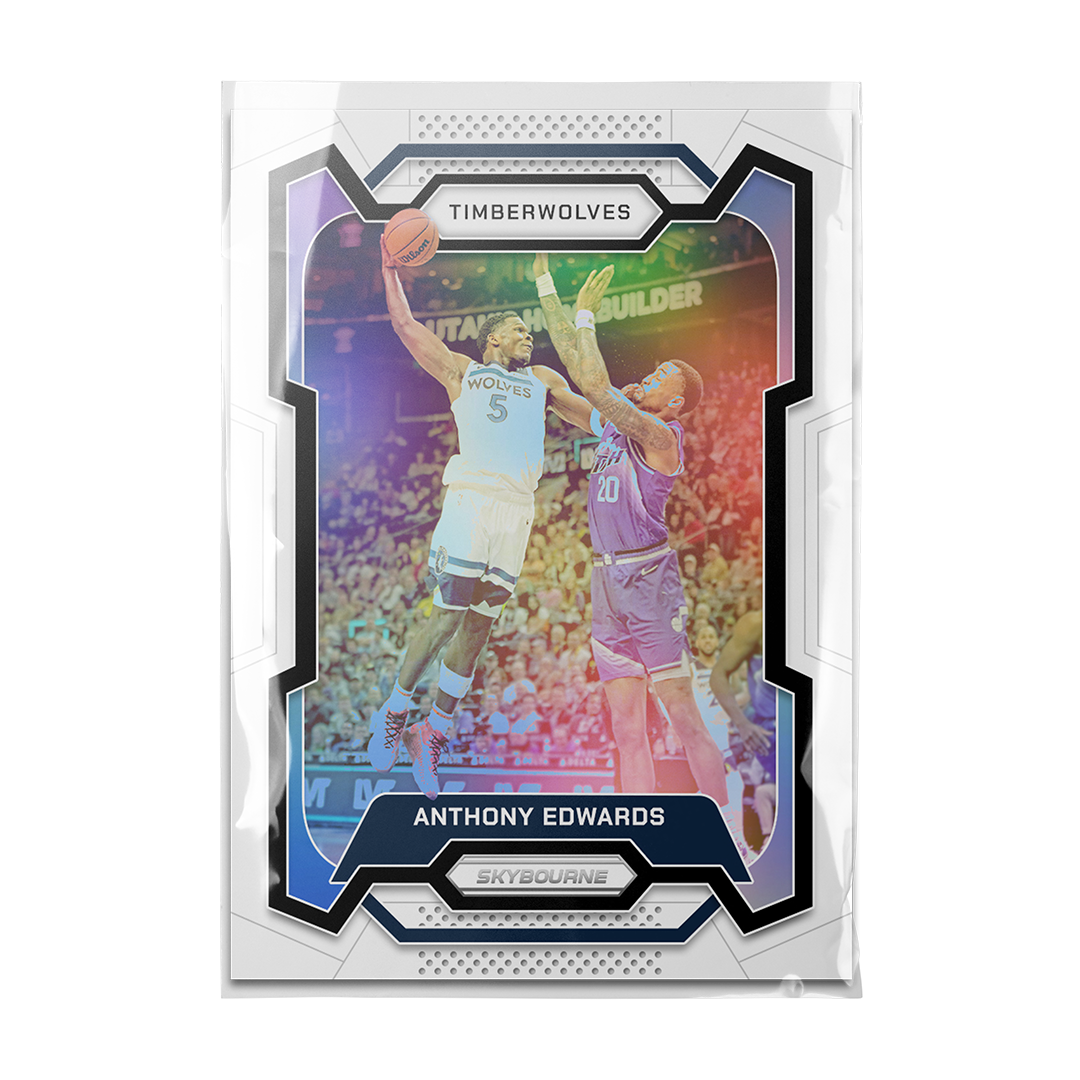 Custom Anthony Edwards Silver Holographic Prizm Sticker