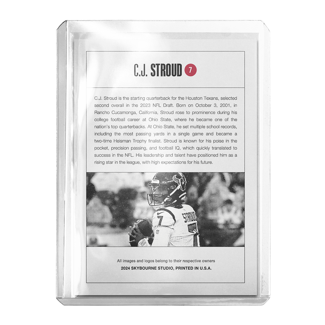 Custom C.J. Stroud Pen and Pixel Bling Retro Card