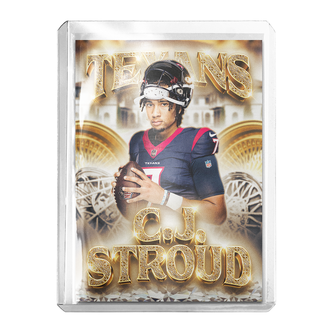 Custom C.J. Stroud Pen and Pixel Bling Retro Card
