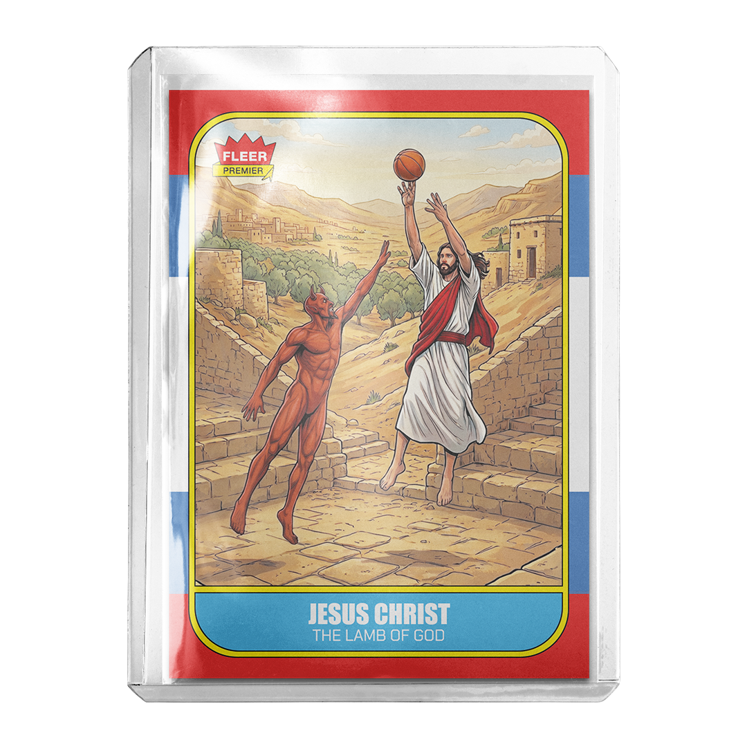Custom Jesus Christ Jumpshot Lamb of God Novelty Retro 1986 Basketball Card