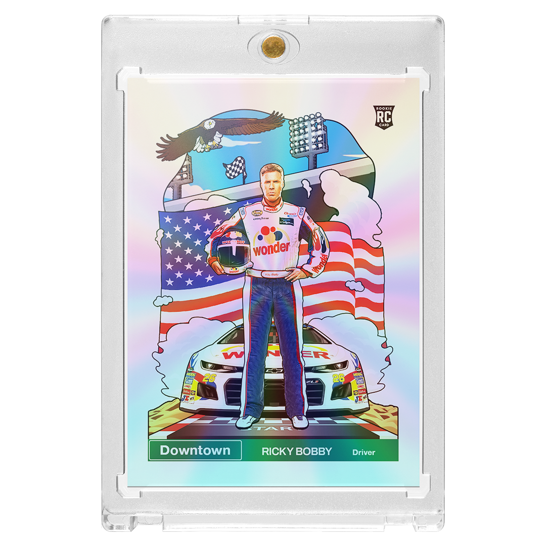Custom Ricky Bobby Silver Holographic Downtown Card