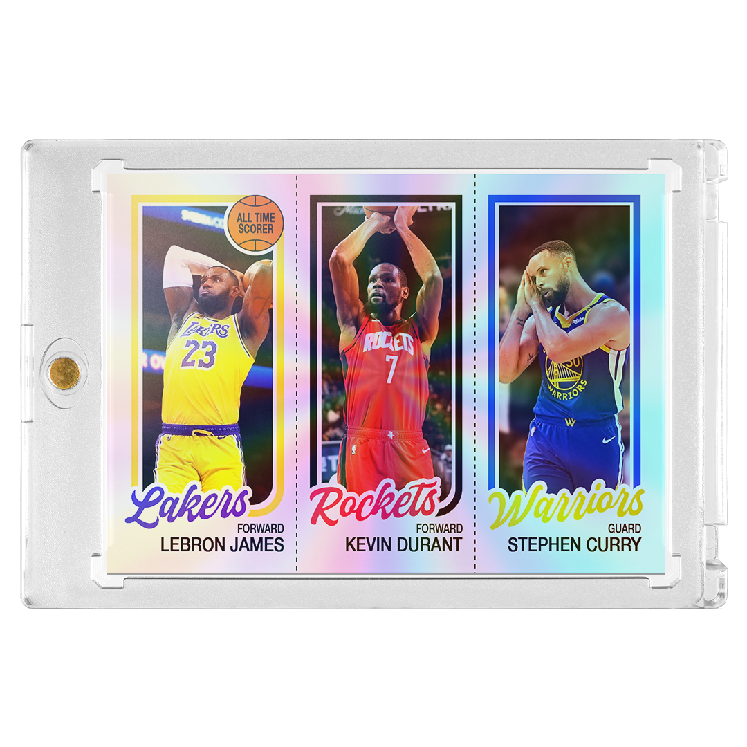 Custom LeBron James Kevin Durant Stephen Curry Silver Holographic Retro Card