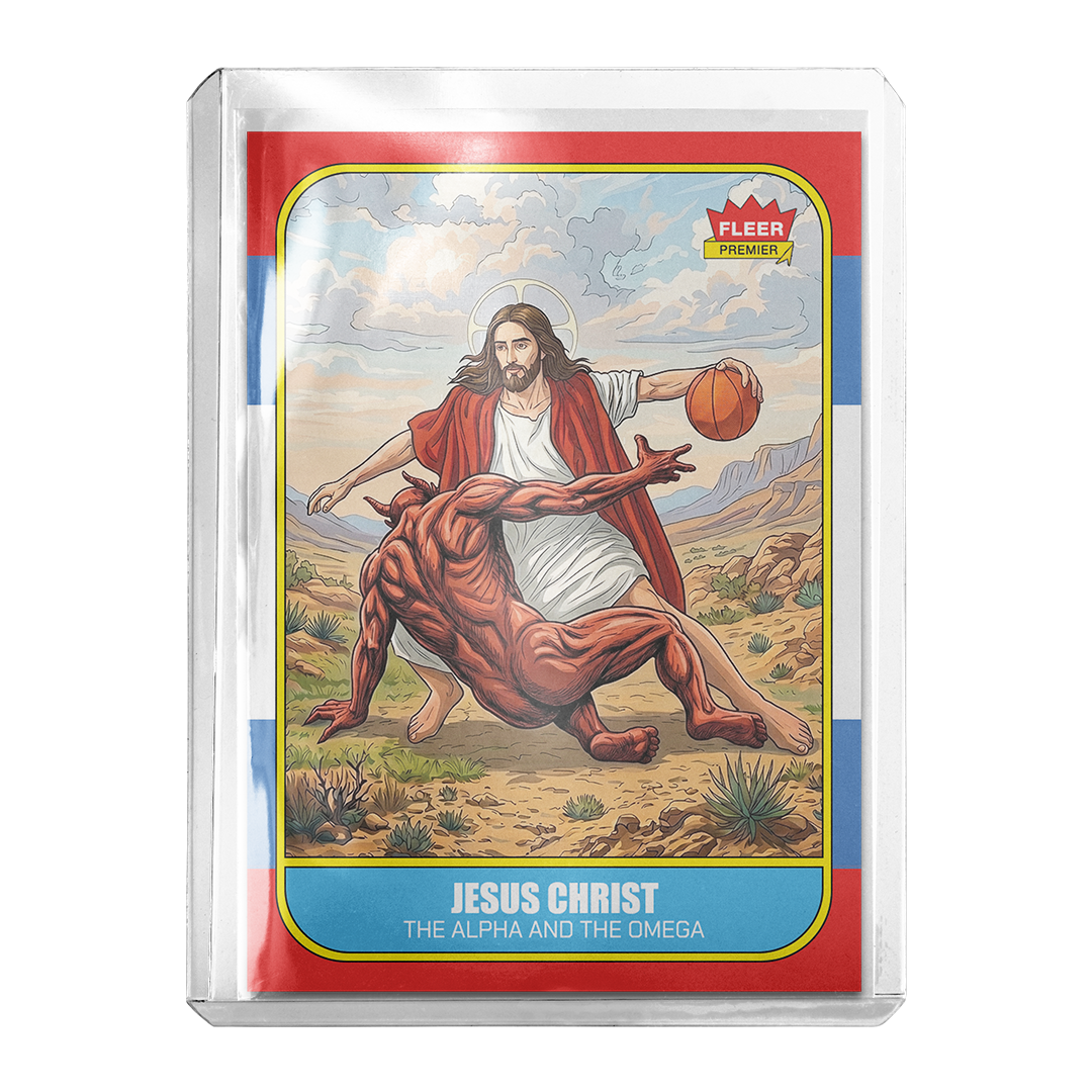 Custom Jesus Christ Alpha & Omega Novelty Retro 1986 Basketball Card