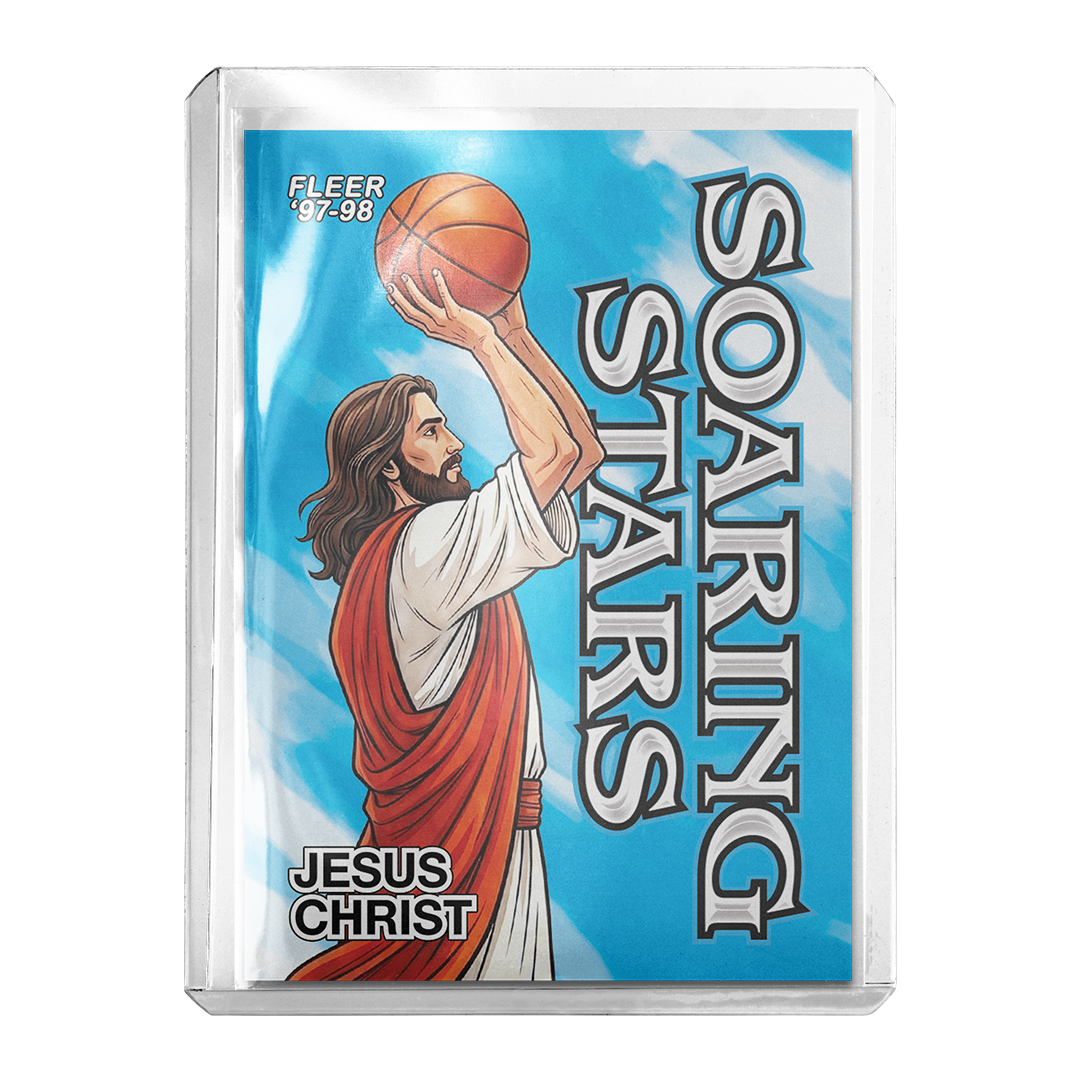 Custom Jesus Christ Soaring Stars Novelty Retro 1997 Basketball Card