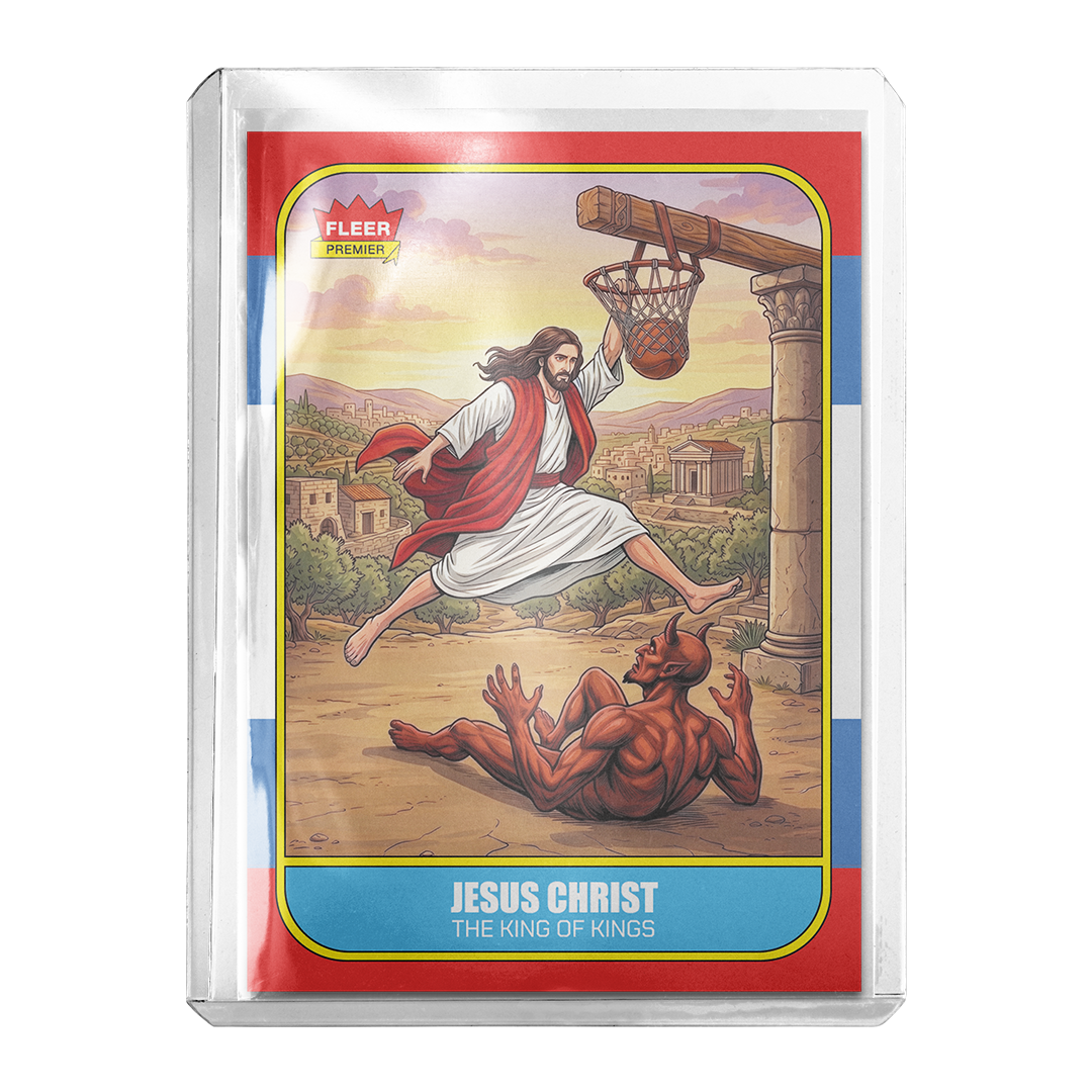 Custom Jesus Christ Dunk King of Kings Novelty Retro 1986 Basketball Card