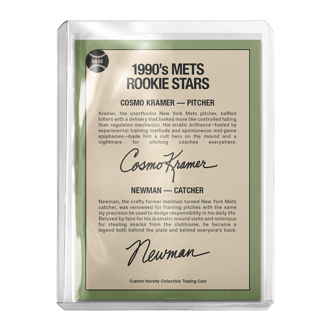 Custom Seinfeld Newman Kramer New York Mets Retro Card