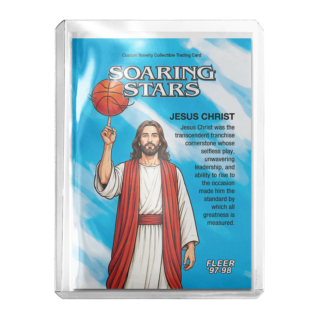 Custom Jesus Christ Soaring Stars Novelty Retro 1997 Basketball Card