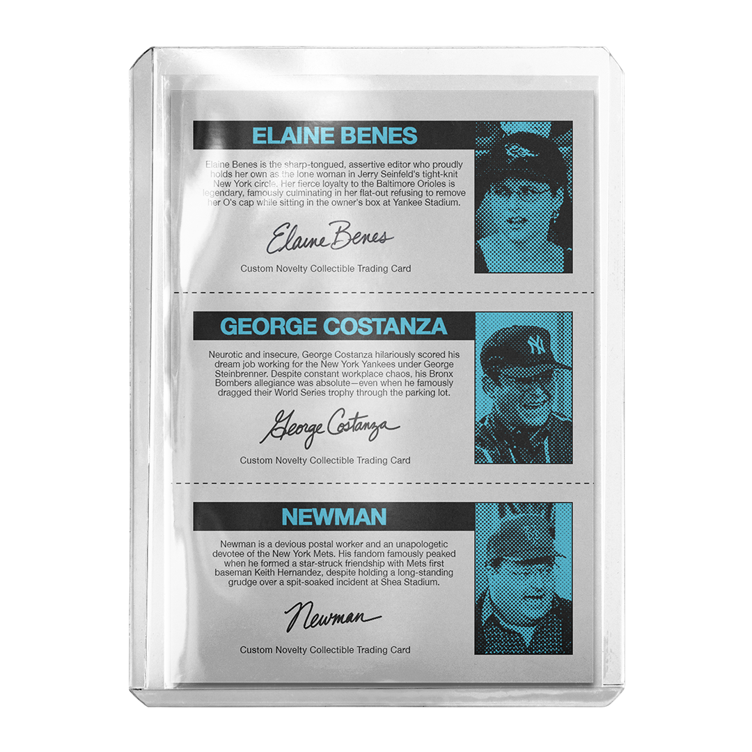 Custom Seinfeld Newman Costanza Elaine Retro Baseball Card