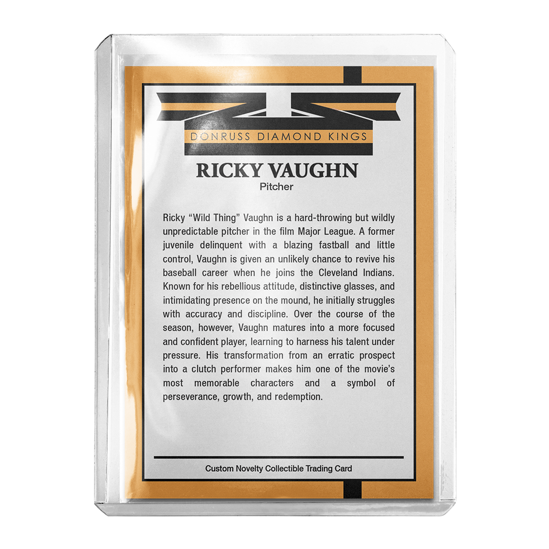 Custom Ricky Vaughn Major League 1989 Diamond Kings Retro Card