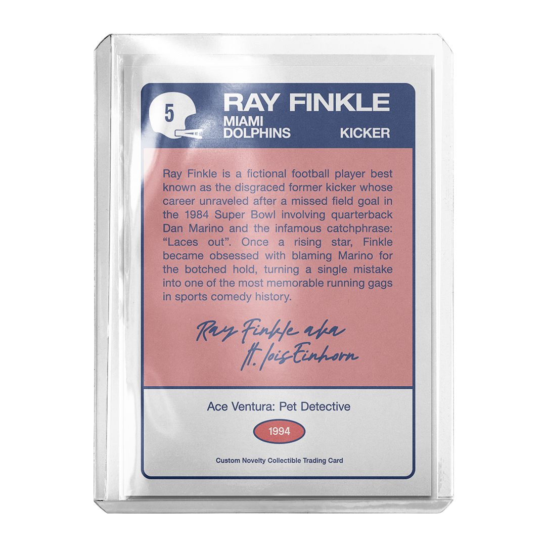Custom Ray Finkle Ace Ventura Dolphins 1985 Retro Card