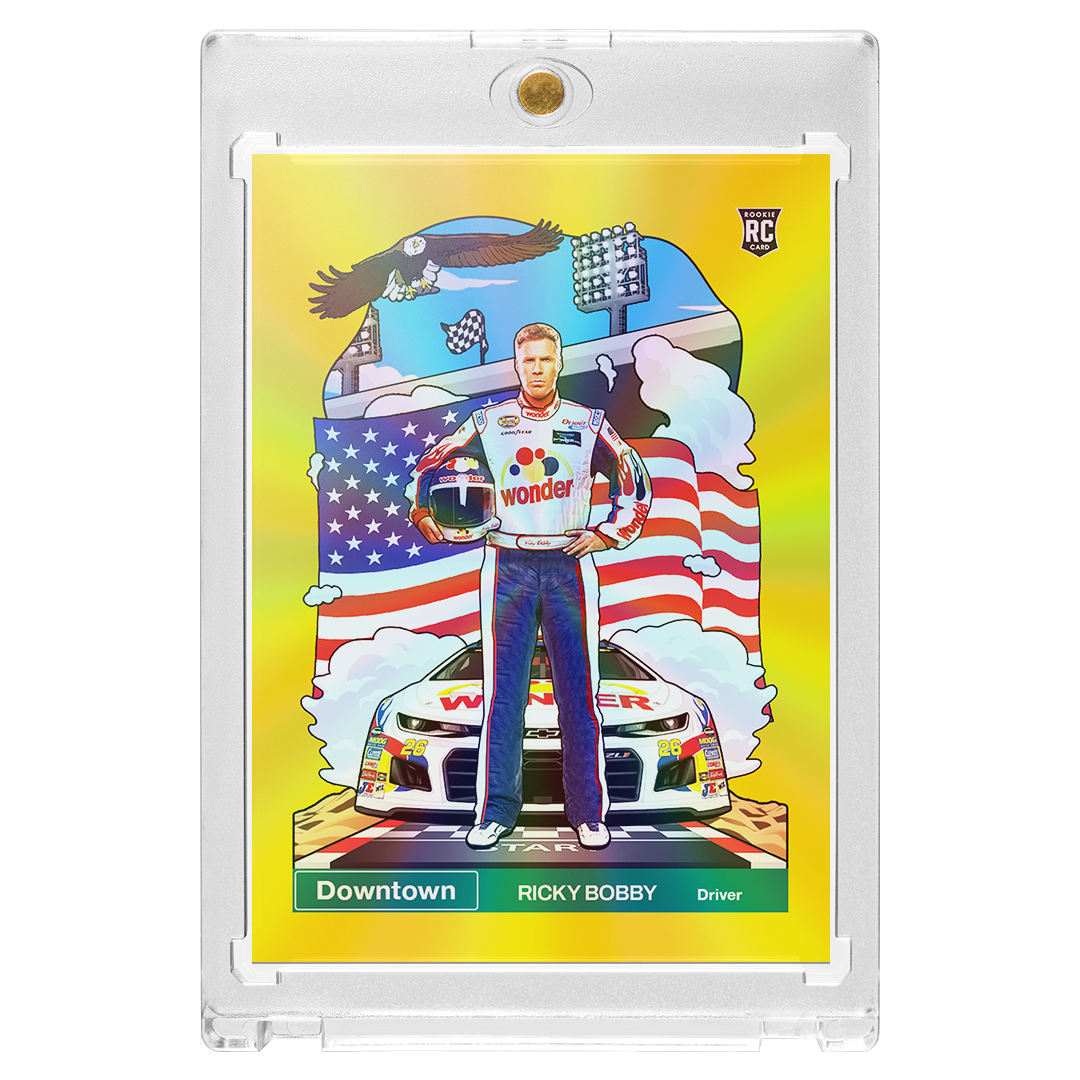 Custom Ricky Bobby Gold Holographic Downtown Card