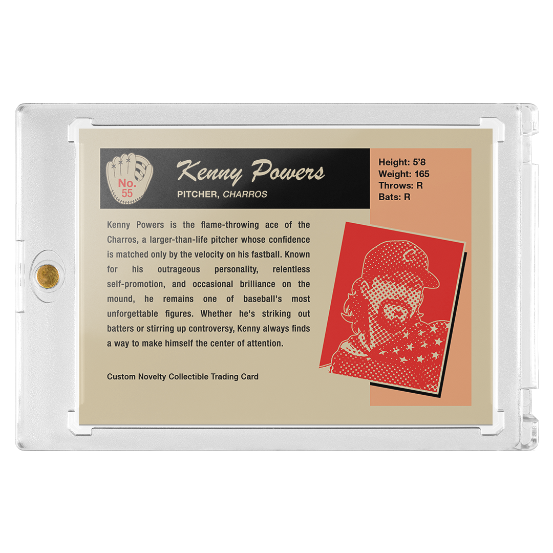 Custom Kenny Powers Eastbound & Down Novelty Anime Charros Baseball Card