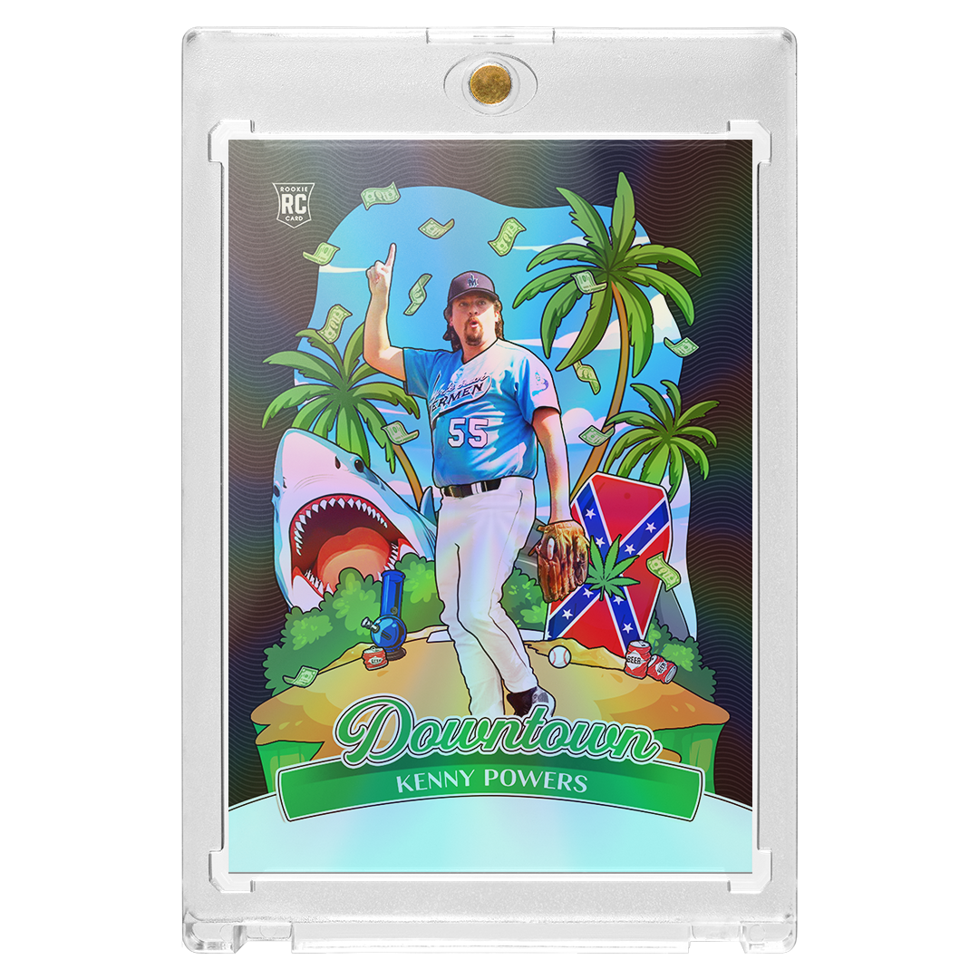 Custom Kenny Powers Black Holographic Downtown Card