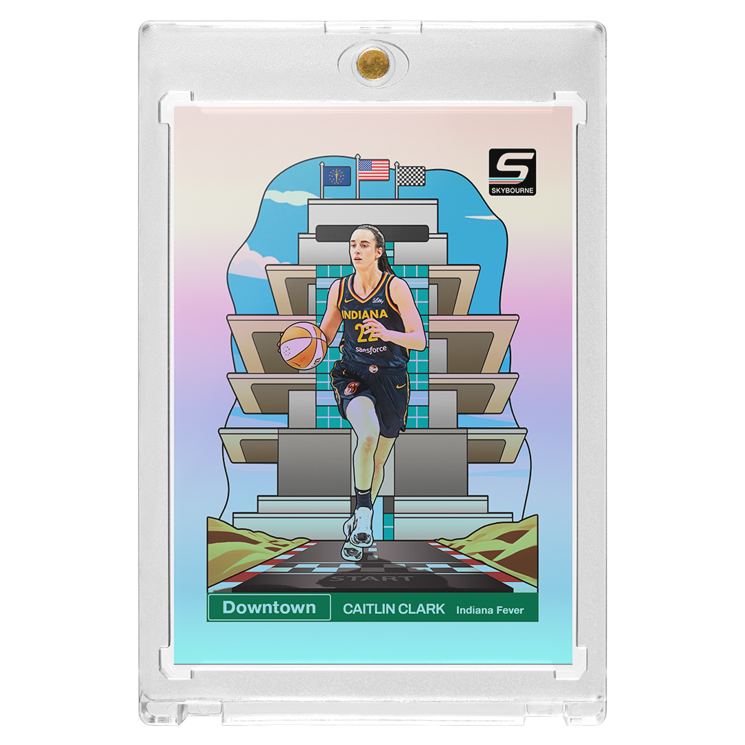 Custom Caitlin Clark Silver Holographic Downtown Card