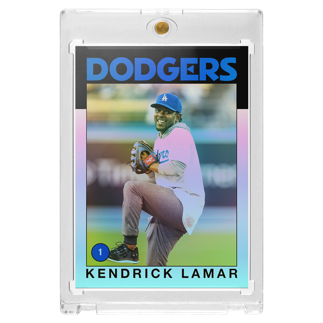 Custom Kendrick Lamar Silver Holographic Dodgers Retro Card