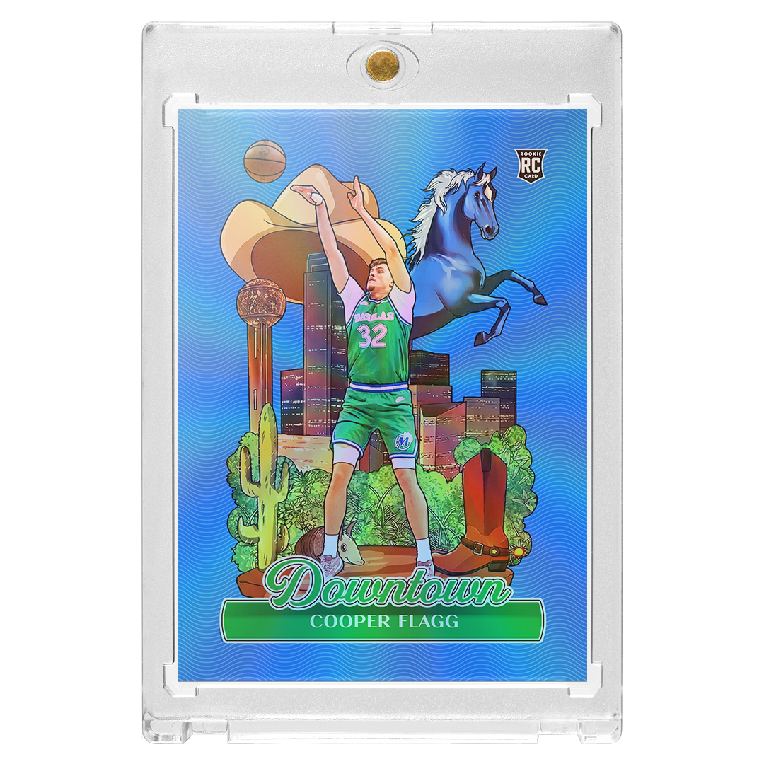 Custom Cooper Flagg Blue Holographic Downtown Card