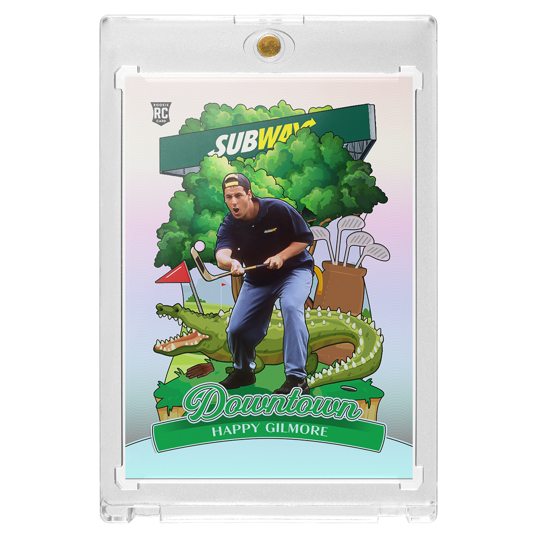 Custom Happy Gilmore Silver Holographic Downtown Card