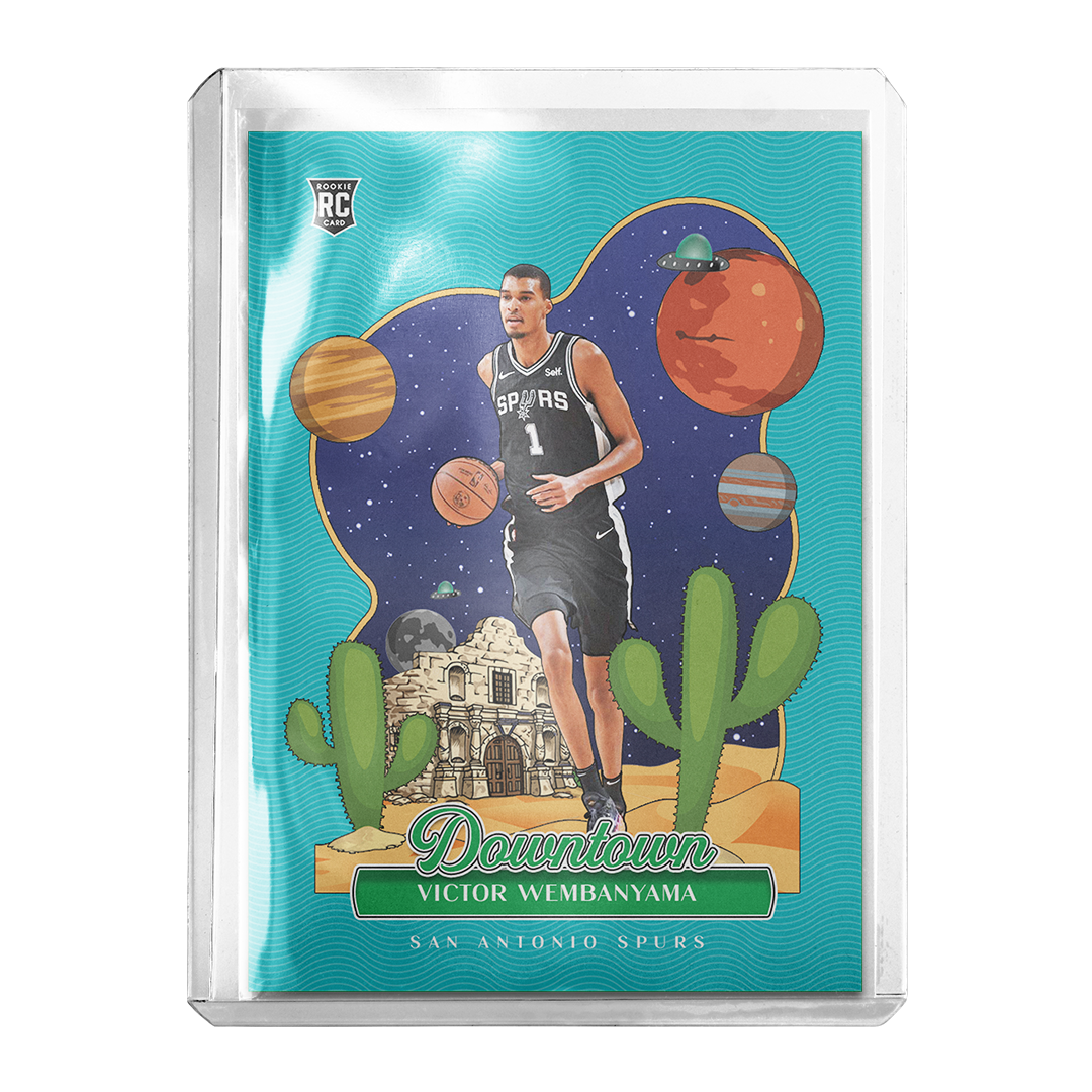Custom Victor Wembanyama Blue Downtown Card