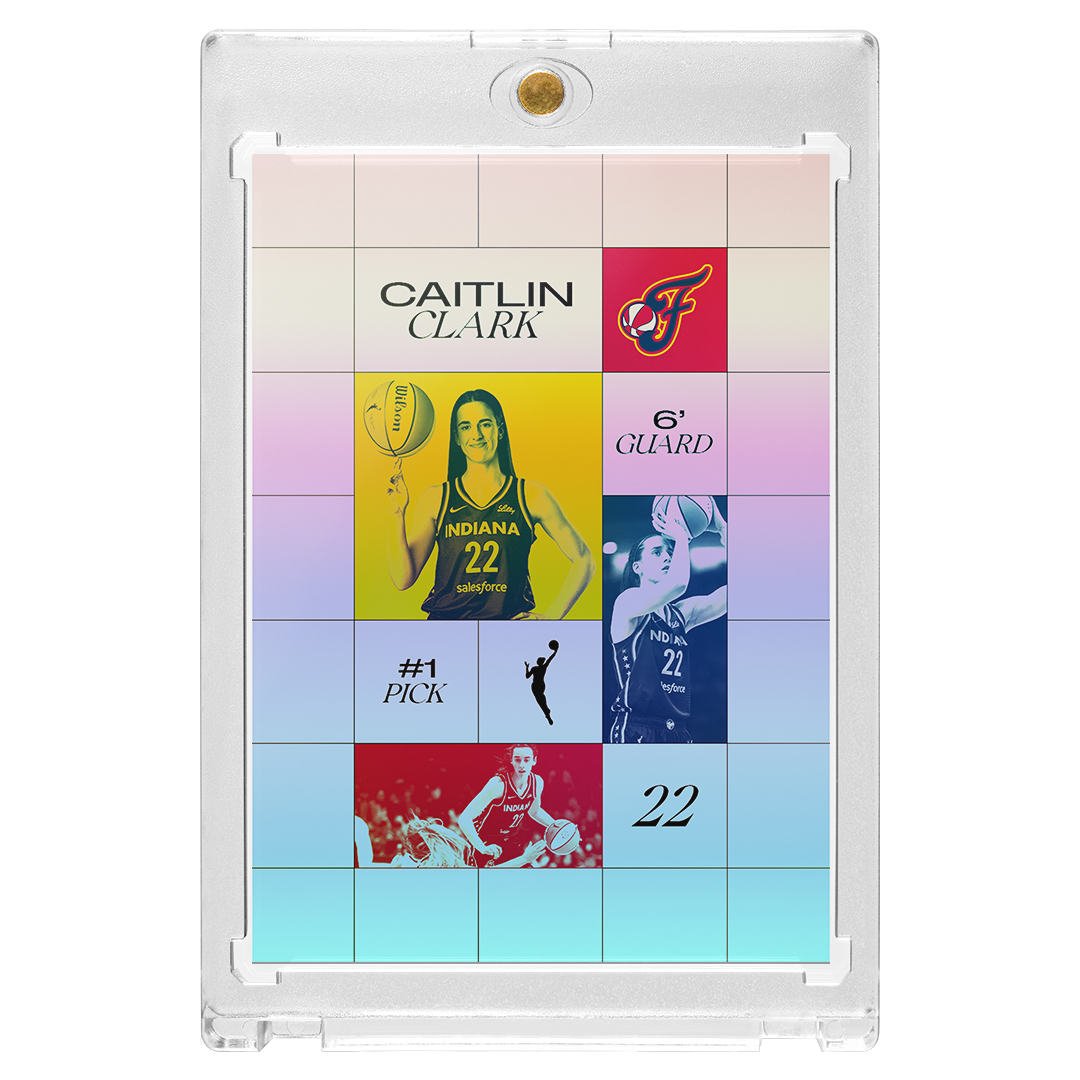 Custom Caitlin Clark Silver Holographic Grid Card