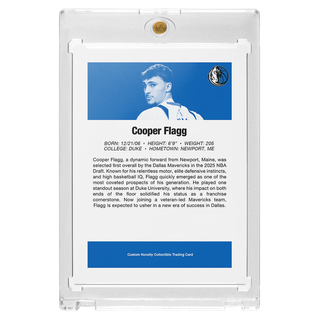 Cooper Flagg - Holographic Facsimile Rookie Retro Mavericks Card