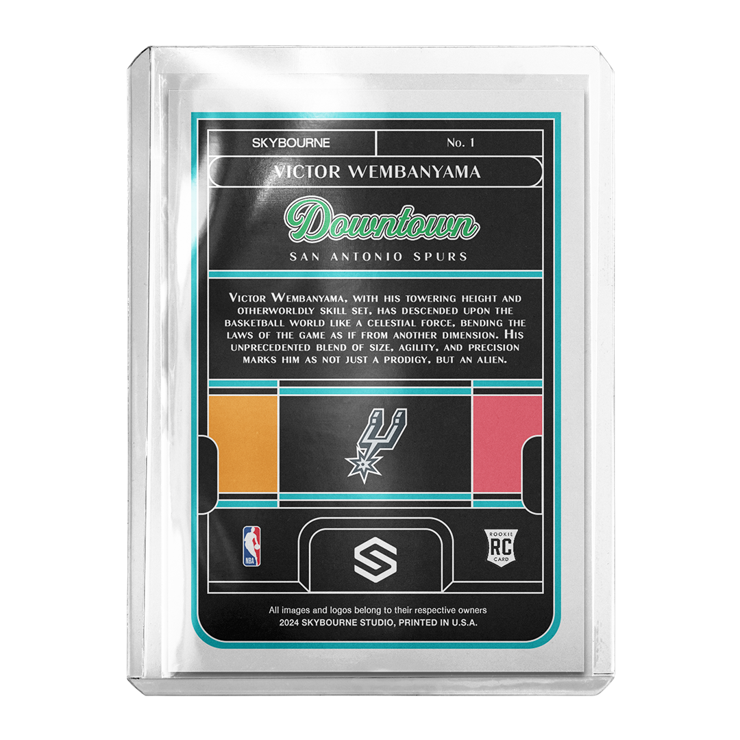 Custom Victor Wembanyama Blue Downtown Card