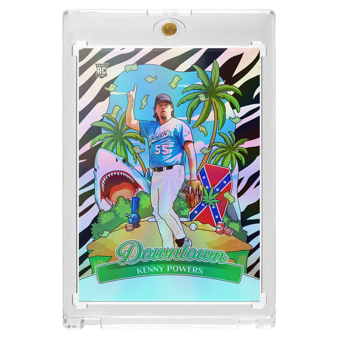 Custom Kenny Powers Zebra Holographic Downtown Card