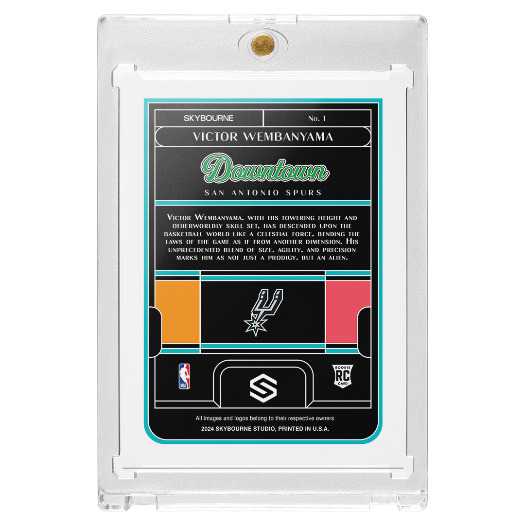 Custom Victor Wembanyama Blue Holographic Downtown Card