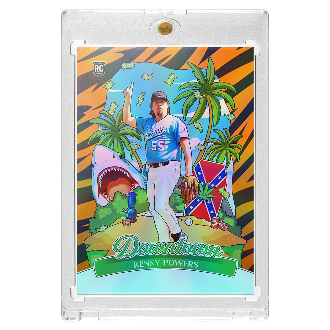 Custom Kenny Powers Tiger Holographic Downtown Card