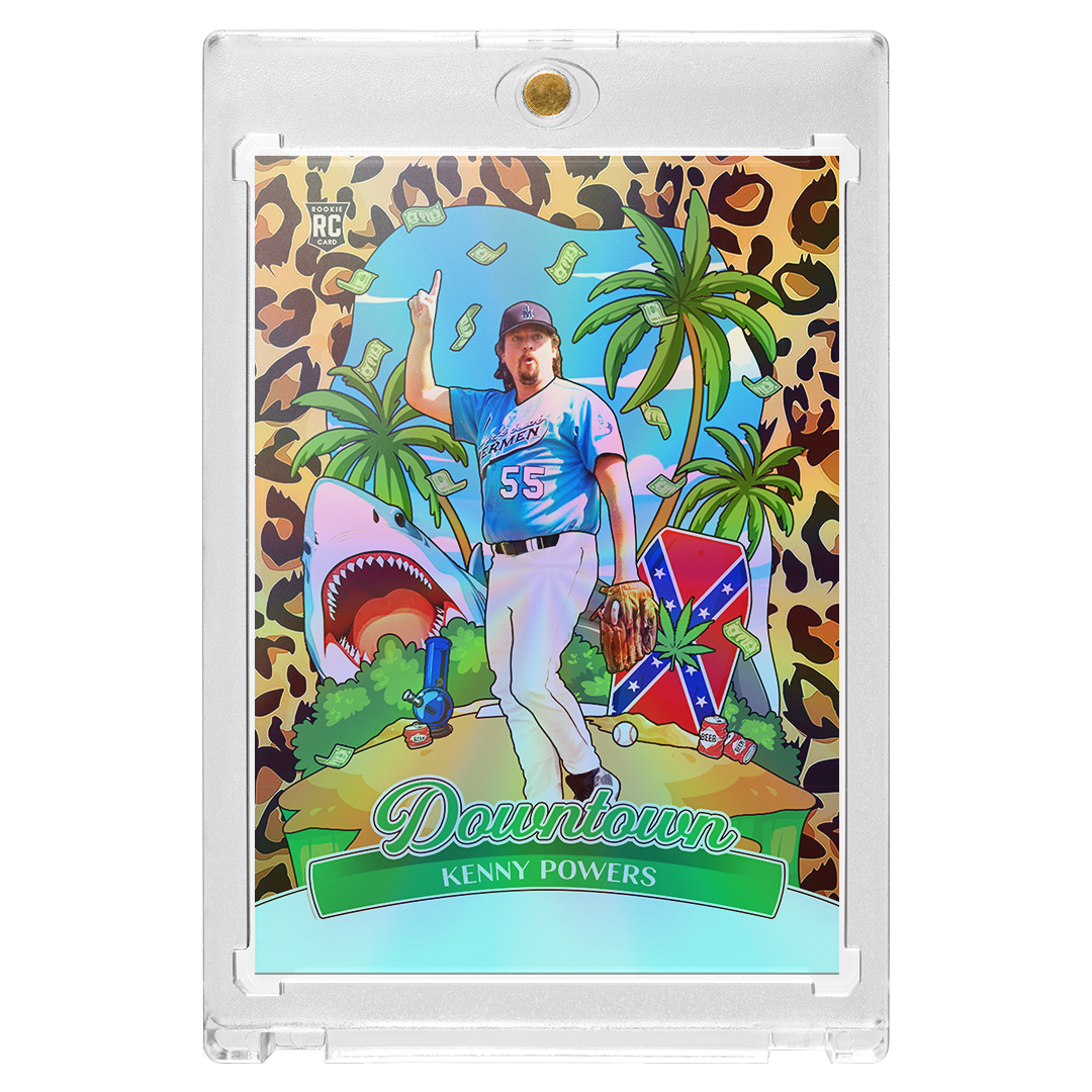 Custom Kenny Powers Leopard Holographic Downtown Card