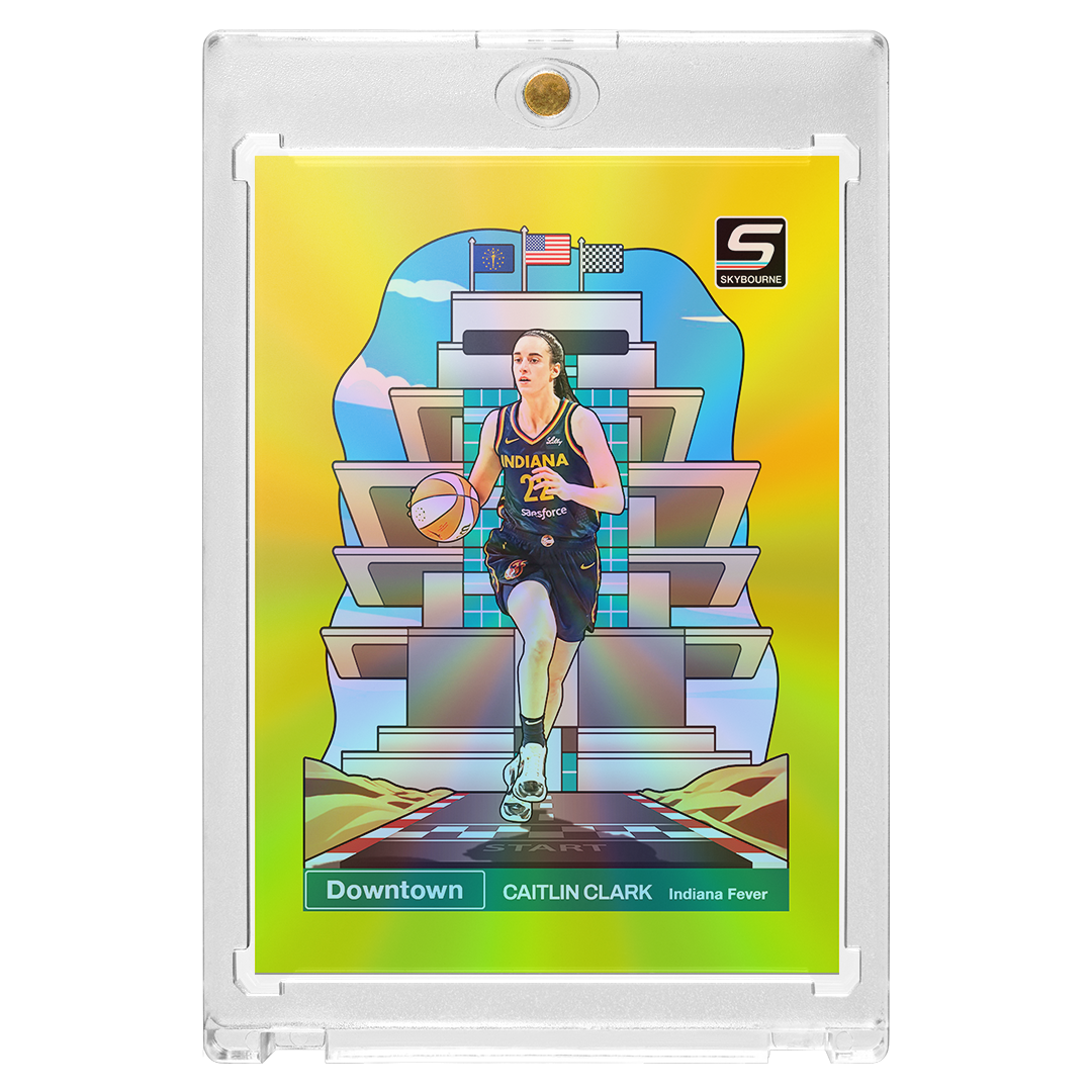 Caitlin Clark - Gold Holographic Downtown Speedway Card